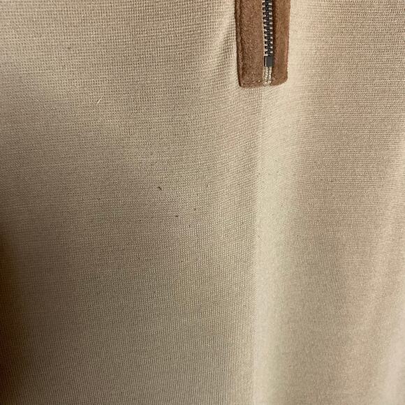 Jo No Fui Women's Tan Suede Trim Wool Blend Business Knee Length Dress 46 US 12 - Picture 10 of 11